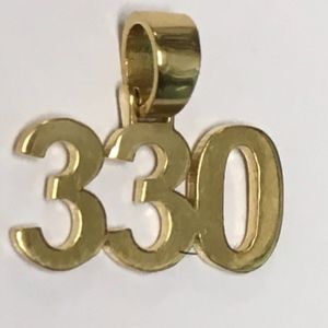 Gold 330 Area Code Pendant